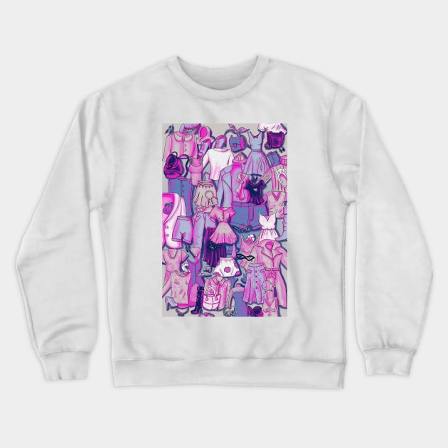 PINK CLOTHES Crewneck Sweatshirt by Begoll Art